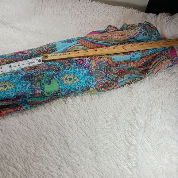 Tommy Hilfiger Bright Pasley Floral Sheer Midi/ Blue Slip Dress Sleeveless  12.. - Picture 10 of 13